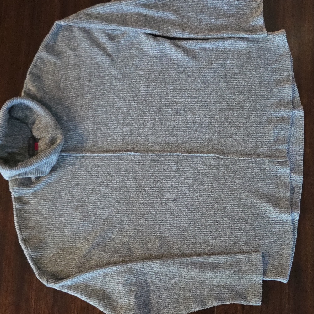 Vince Camuto Gray Ribbed Mock Neck Sweater Women’s S - Picture 2 of 5